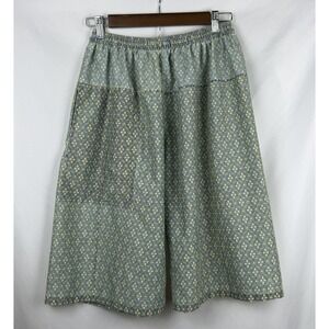 Handmade Batik Boho Geo Print Shorts Pocket Elastic Waist Festival Wear Size M